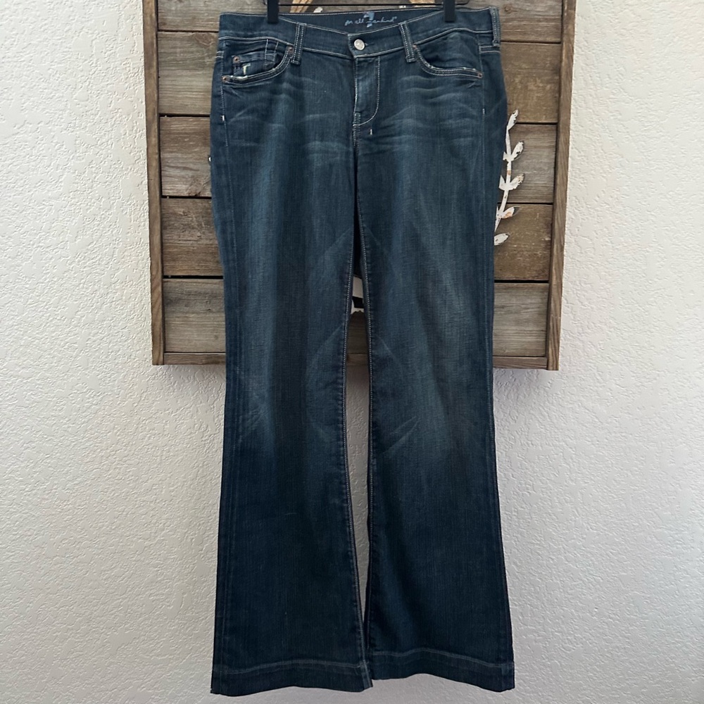 7famk Dojo Women's Flare & Wide Leg Jeans - Dark Blue size 30